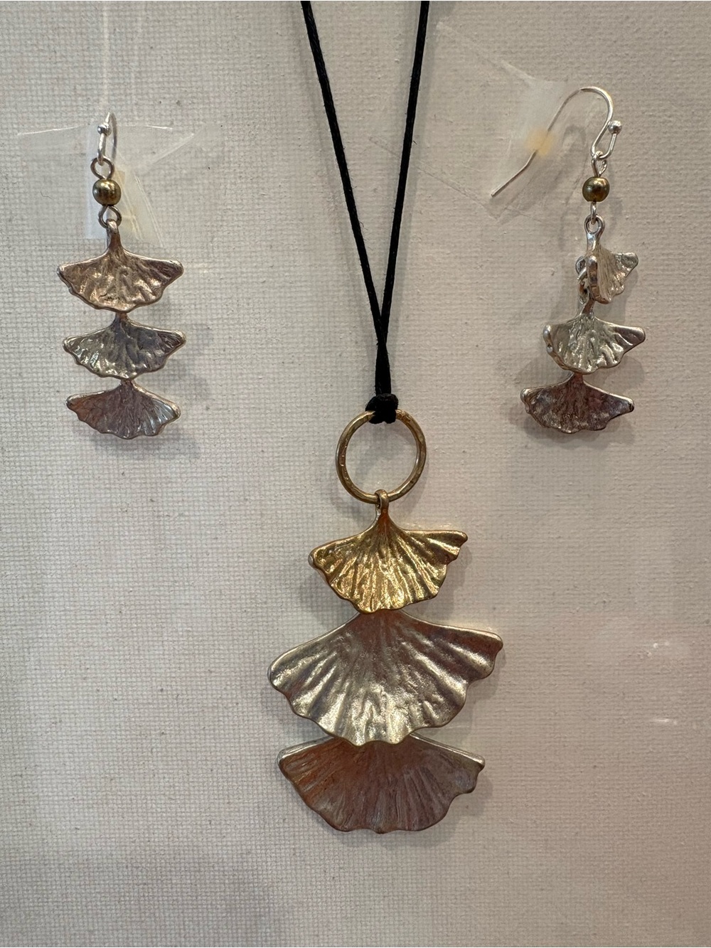 J. Jill Two-Tone Ginkgo Layered Pendant Necklace & Earrings